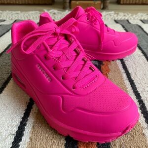 Skechers Hot Pink “Uno - Night Shades” Sneakers Women’s SIZE 7